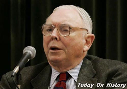 1924年1月1日巴菲特的黄金搭档、美国投资家查理·芒格出生(2025-1-1已更新)