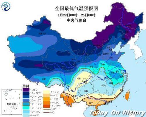 2016年1月22日“霸王级”寒潮来袭 低温逼近历史极值(2025-1-22已更新)