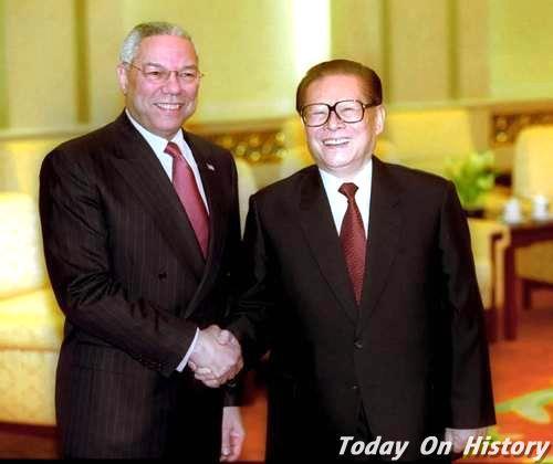 2003年2月24日国家主席江泽民会见美国国务卿鲍威尔(2025-2-24已更新)