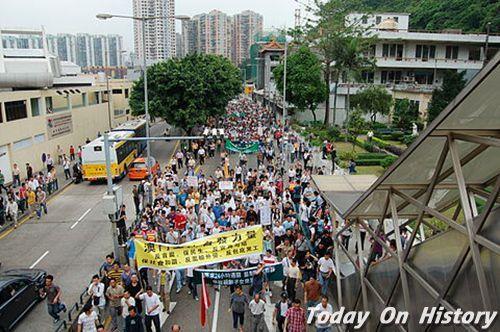 2007年5月1日澳门三千市民参加劳动节游行 引发警民冲突(2025-5-1已更新)