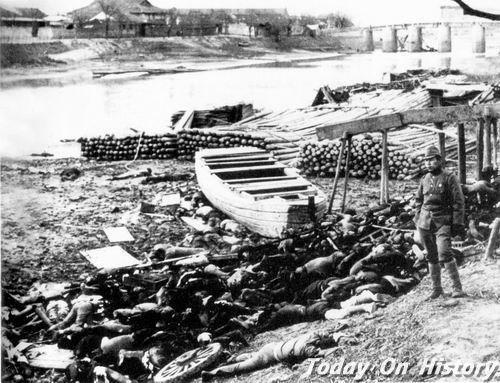 南京大屠杀中5千士兵和难民被扫射抛尸江中