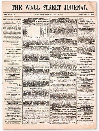 1889年7月8日美国道·琼斯公司创办的《华尔街日报》首日发行(2024-7-8已更新)