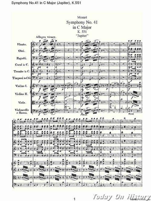 1788年8月10日莫扎特完成《C大调第四十一交响曲》(2025-8-10已更新)
